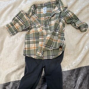 Carter's Green and Cream Plaid Shirt